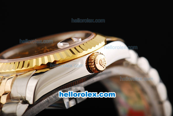 Rolex Datejust Automatic Movement Gold Dial with Gold Stick Markers and Steel Case-18K Gold Never Fade - Click Image to Close